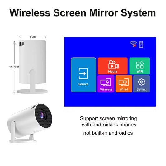Alice™ Pocket Cinema Projector – portabel mini-projektor med trådlös spegling