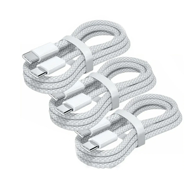 3-pack USB C till USB C-sladd 1 meter - 60W Fast Charging