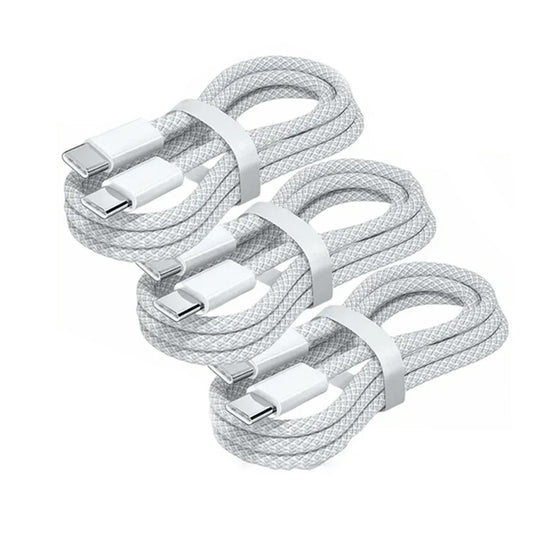 3-pack USB C till USB C-sladd 1 meter - 60W Fast Charging