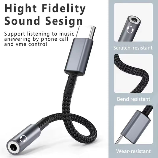 USB-C till 3,5 mm Hörlursadapter