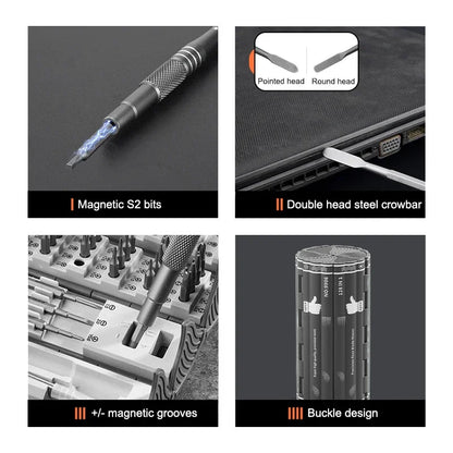 KUBRICK – 128-i-1 Magnetiskt Precisionsskruvmejselset