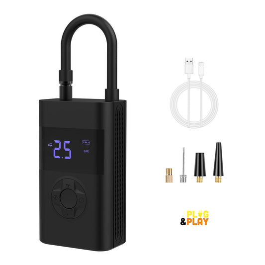 AirMaster – 3-i-1 Portabel Luftkompressor med Powerbank & Ficklampa